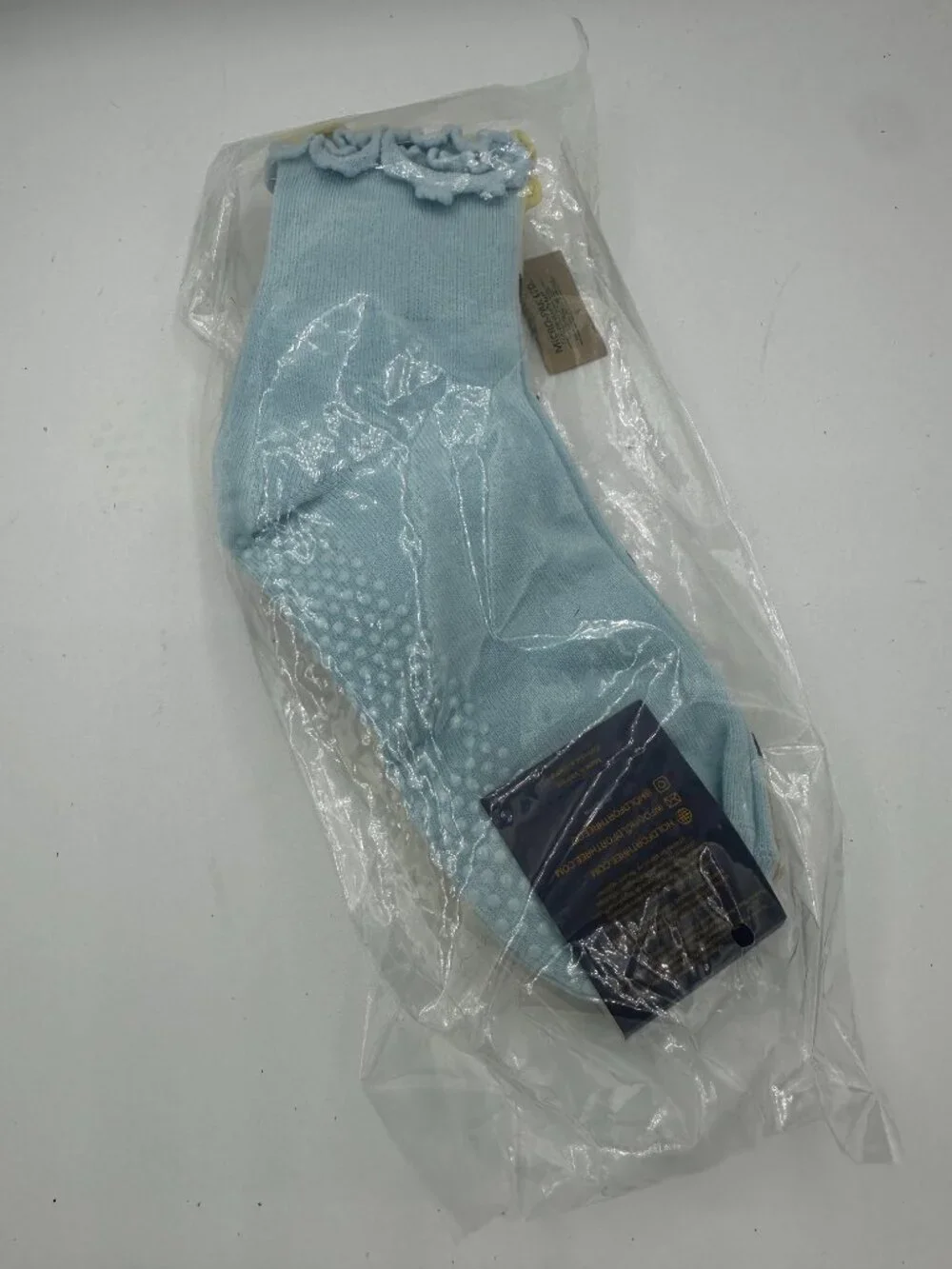 NEW Hold for Three – 3 Pack Ruffle Pilates Socks Hearts Yellow Blue Womens NWT